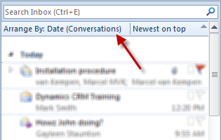 outlook show as conversations