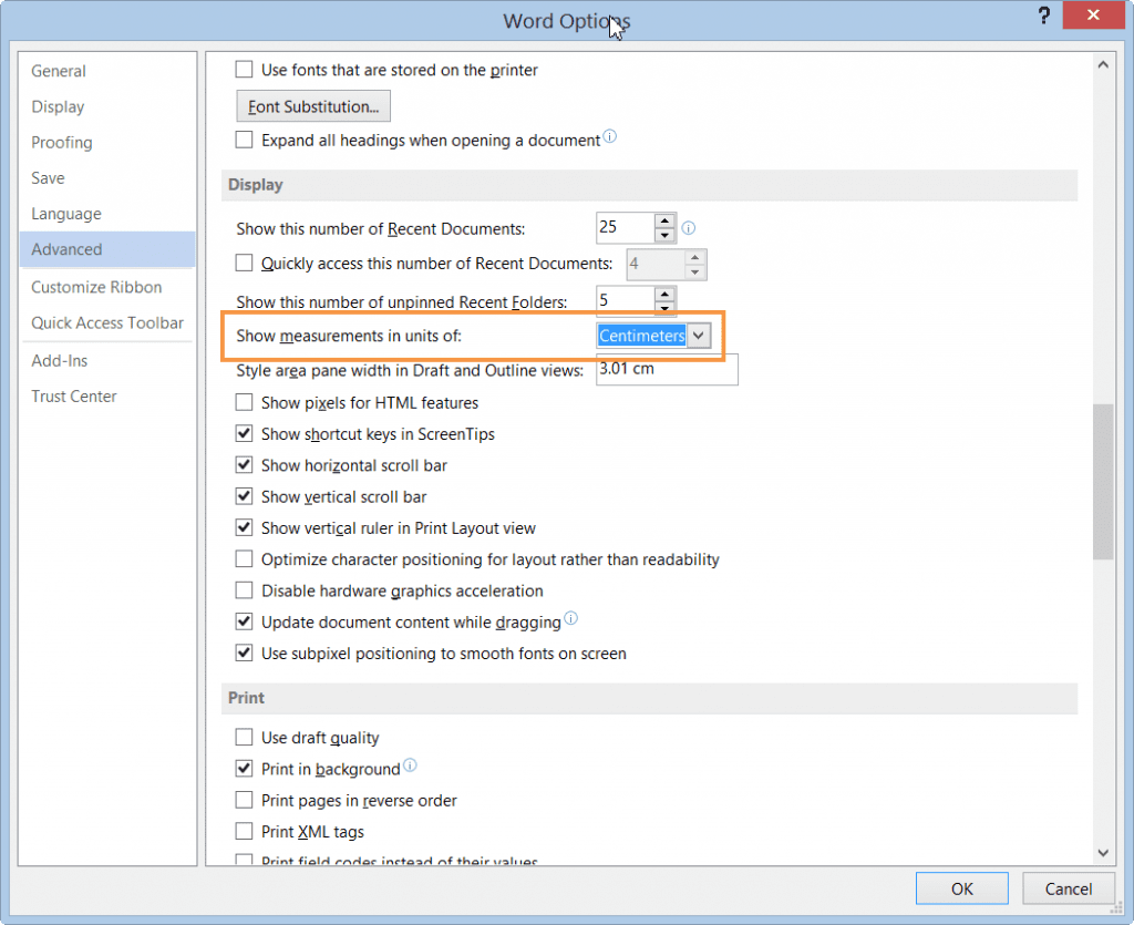 How To Change Measurements From Inches To Centimetres In Word Excel 