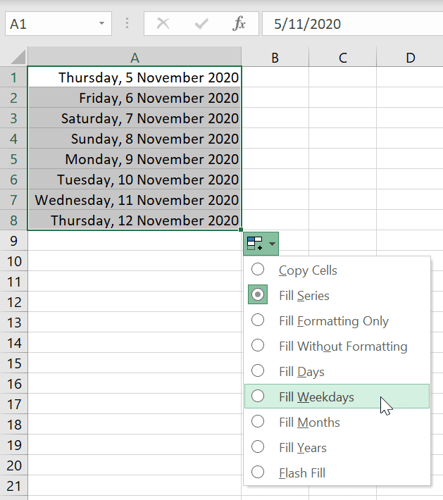 How to calculate working days in Excel excluding weekends and holidays 3