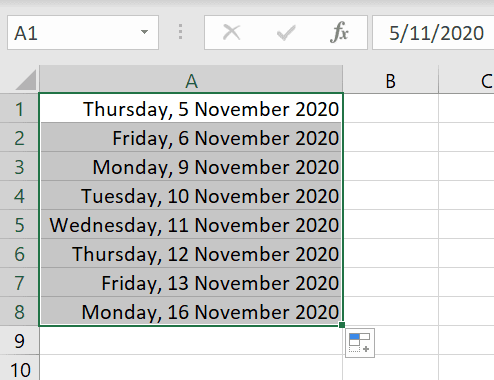 How to calculate working days in Excel excluding weekends and holidays 4