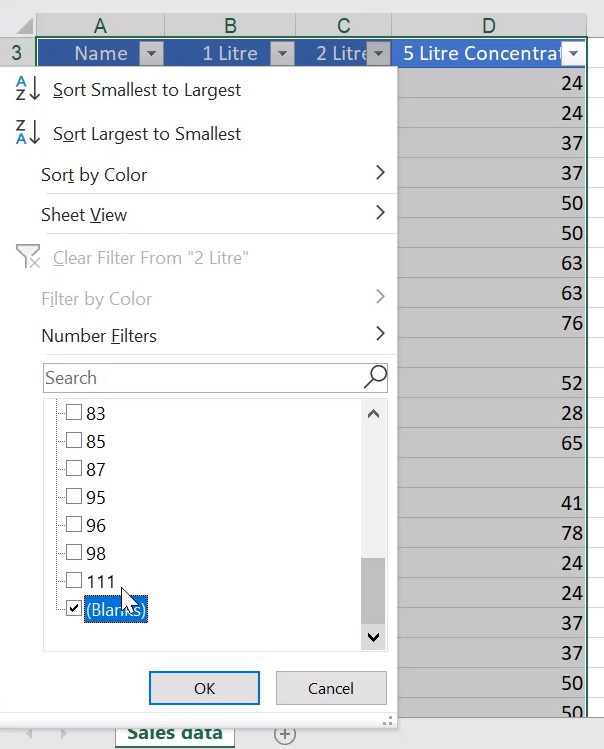 microsoft excel remove blank rows