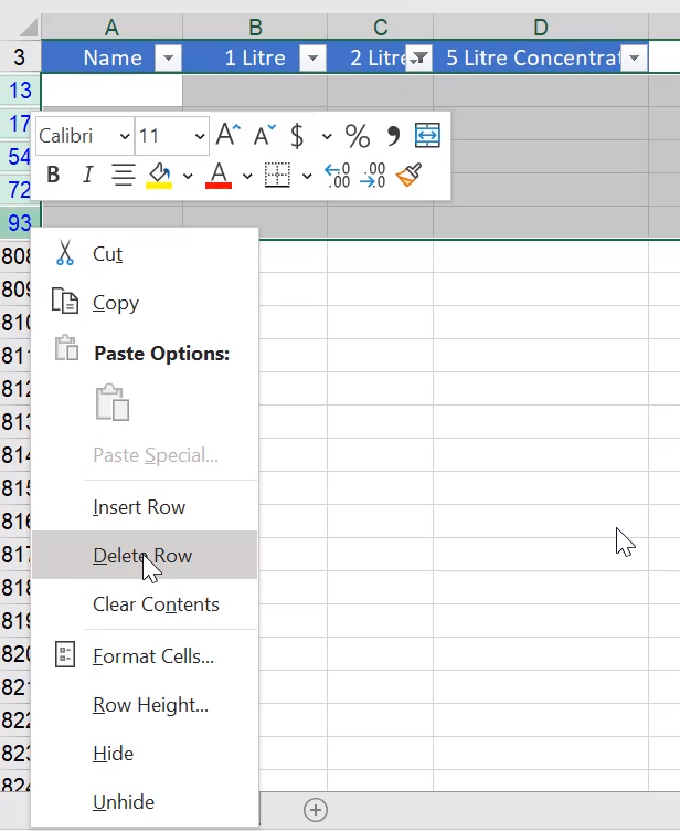 excel help remove blank rows
