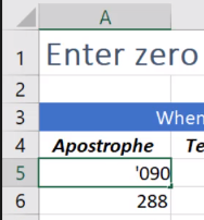 how to enter zero before a number in excel