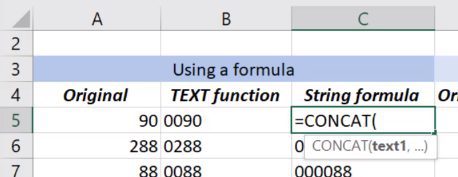 How to enter 0 before number in excel
