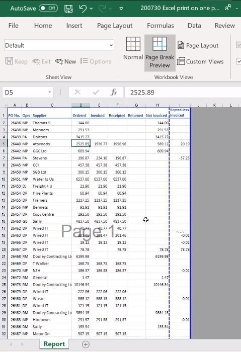 how to move page break in excel