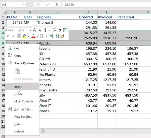 how to insert multiple rows in microsoft excel