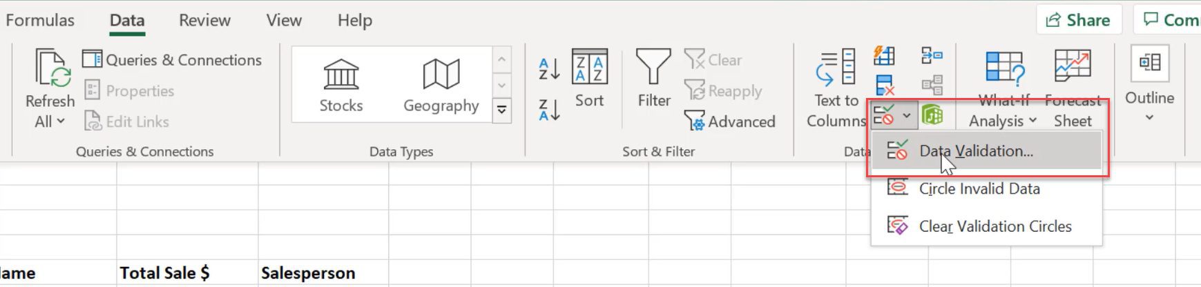 Remove drop-down list in Excel 2