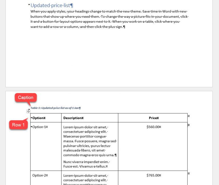 How To Prevent A Split Table In Word Excel At Work