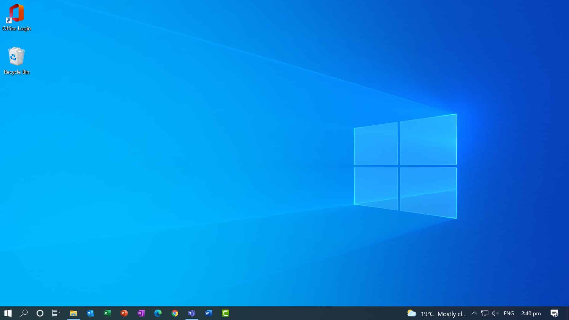 Windows 10 Home screen