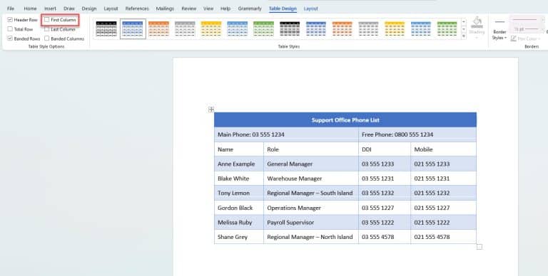 Word Table Formatting - Excel at Work