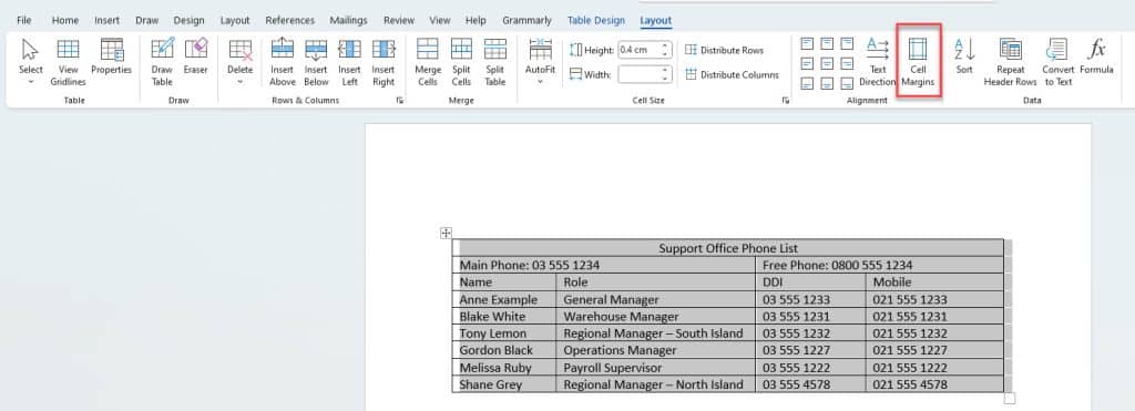 Word Table Formatting - Excel at Work
